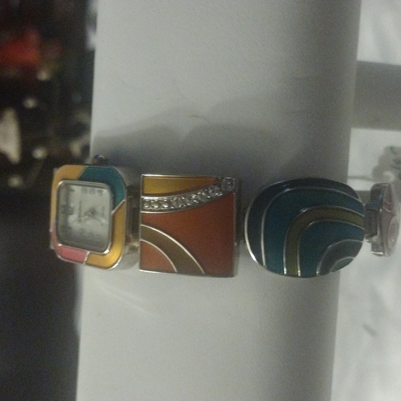 GENEVA platinum women's watch multi colored bracelet - Picture 3 of 6